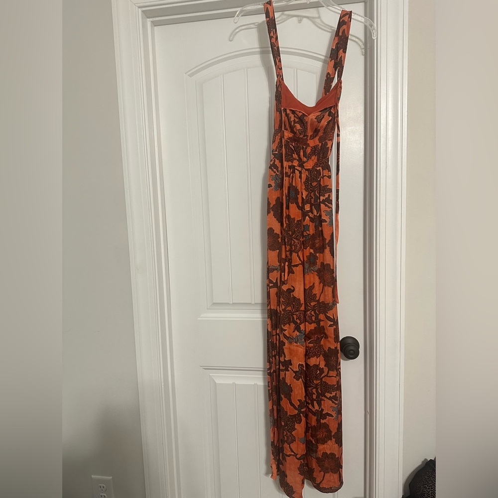 Rachel Zoe Vibrant Orange Patterned Jumpsuit
